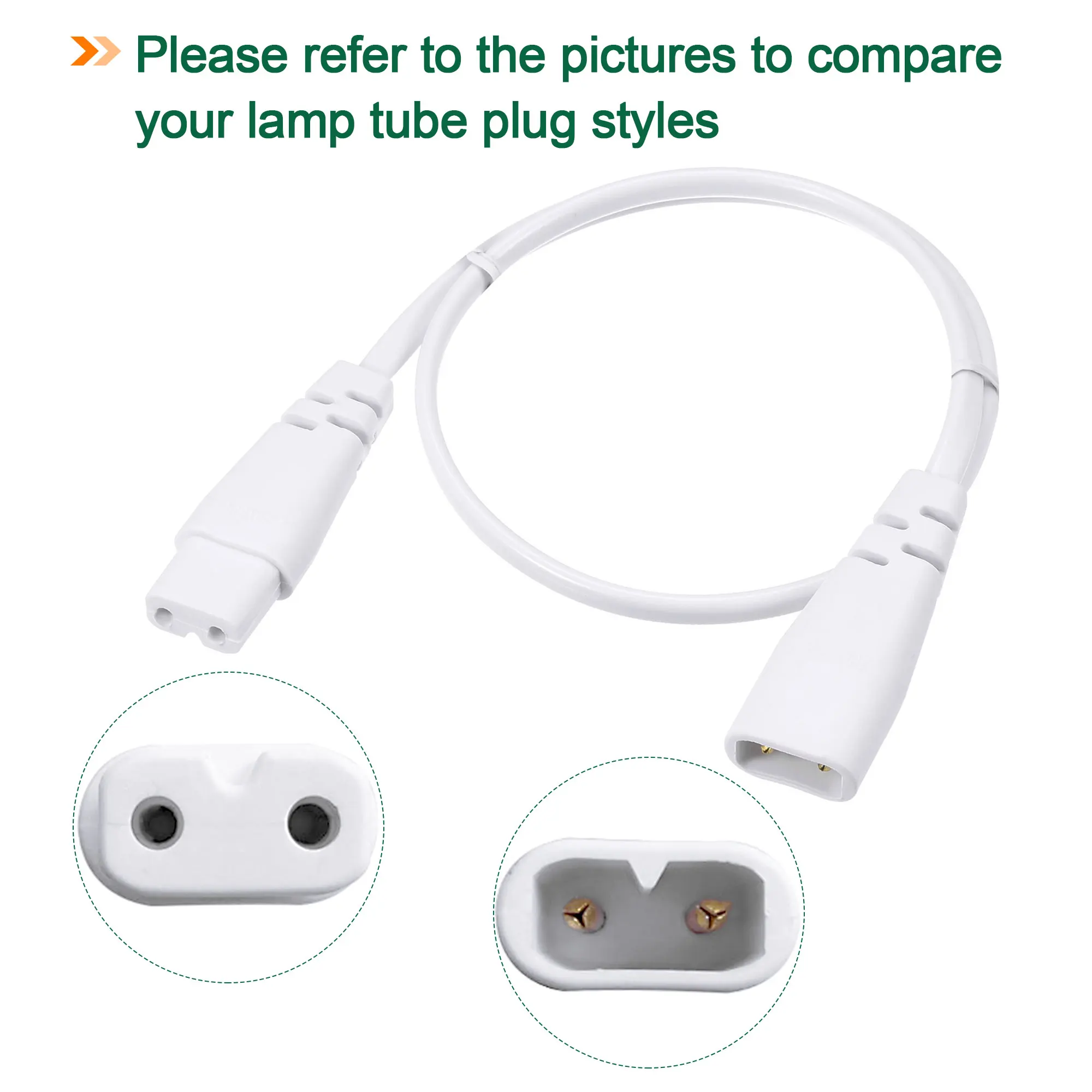 4Pcs 30CM/50CM T5 LED Tube Extension Cable Wire 2 Pin Male to Female Cord LED Integrated Light Tube Fixture Connecting Cable