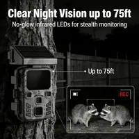 Outdoor Solar Powered Night Vision Trail Camera 50MP 4K Hunting 0.3s Trigger Time Trail Camera Wildlife Monitoring Trap Game Cam 5