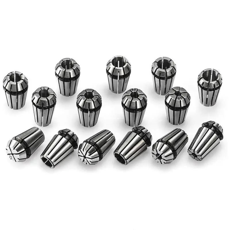 B50C 15PCS ER11 Precision Spring Collet Set For CNC Engraving Milling Lathe Chuck Tool 1.0Mm-7.0Mm & 1/4 Inch 1/8 Inch