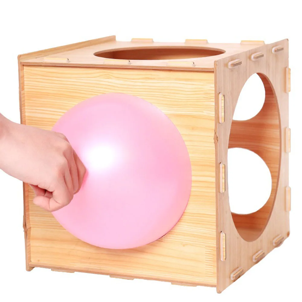 

9 Holes 30cm Wood Balloon Sizer Cube Box Balloons Measuring box For Birthday Party Baloons Arch garland Wedding Decoration Tool
