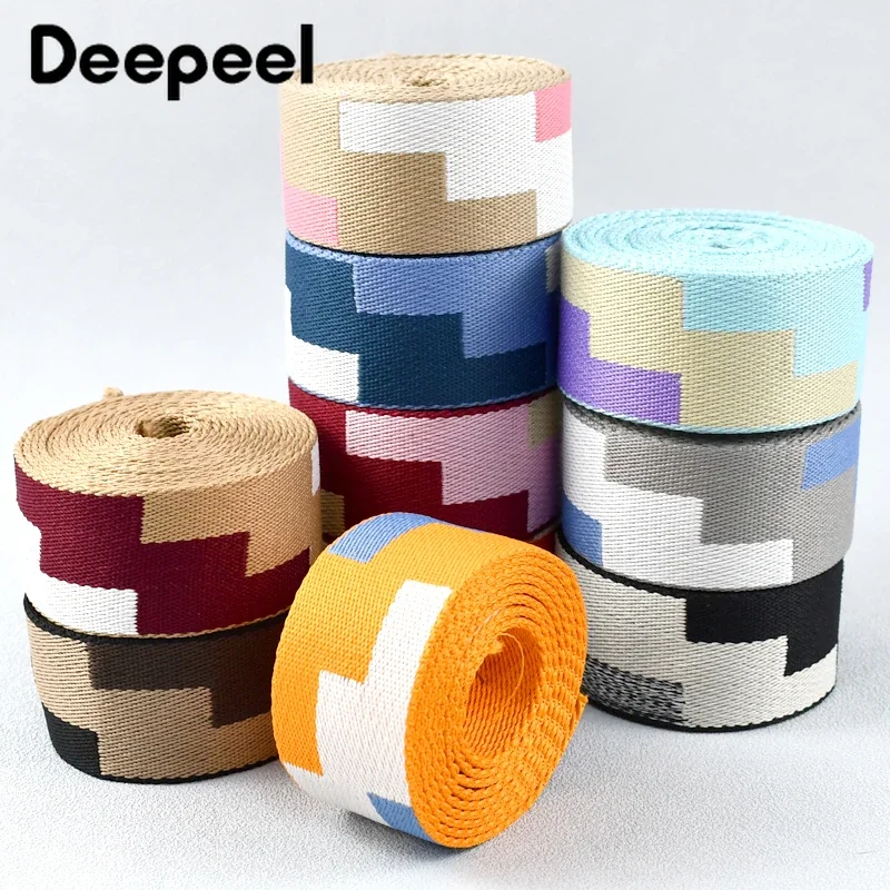 

5Meters Deepeel 38mm Nylon Jacquard Webbing Tapes Bag Strap Lanyard Safe Belt Clothes Backpack Bias Tape DIY Sewing Accessories