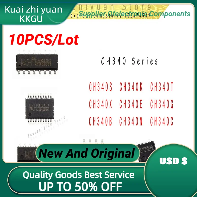 10PCS/Lot New And Original CH340C CH340K CH340G CH340N CH340E CH340T CH340B CH340X  Authentic CH340 Series USB Chip IC