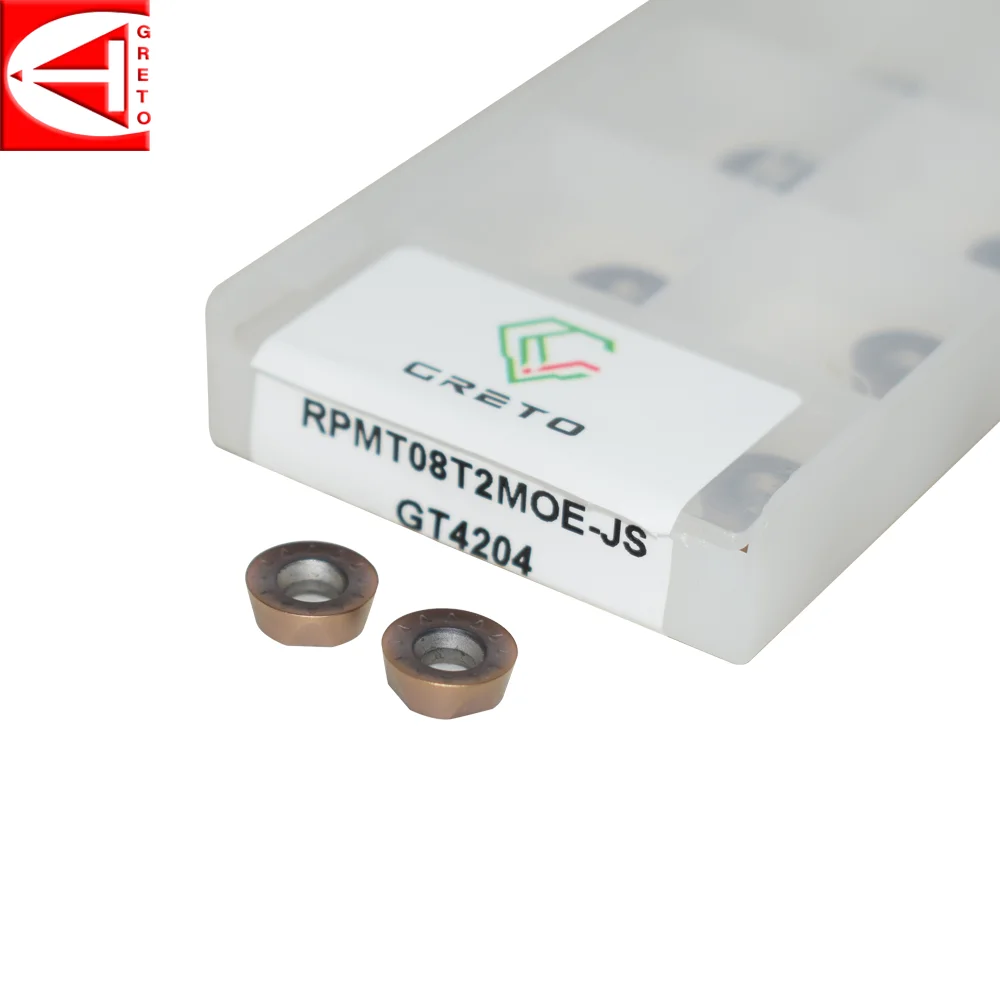 GRETO RPMT08T2MOE-JS GT4202 GT4204 Fresa frontal de carburo RPMT 08T2 MOE-JS RPMT 08T2MO