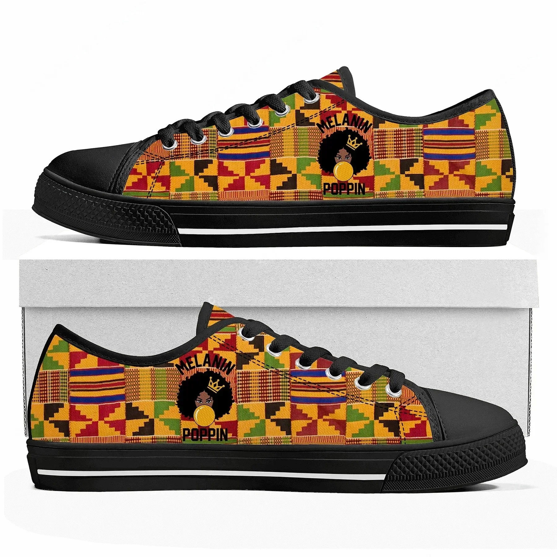 

African Ethnic Culture Design Low Top Sneakers Mens Womens Teenager High Quality Canvas Sneaker couple Casual Shoes Custom Shoe