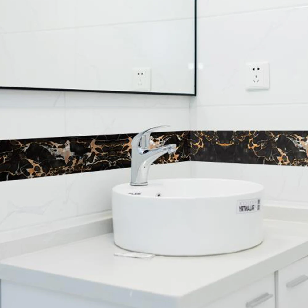 Kitchen Wall Sticker PVC Self-Adhesive Stair Sticker Wall Bathroom Decal Floor Marble Marble Pattern Tile High Quality Practical