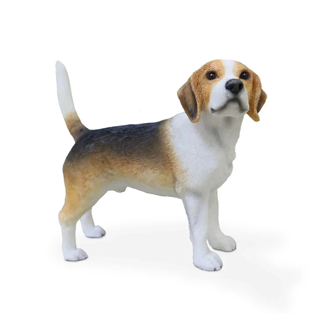 JJM Hunting Dog Beagle canine Pet Figure Animal Collector Toy Car Decoration modello in resina educativo per bambini adulti