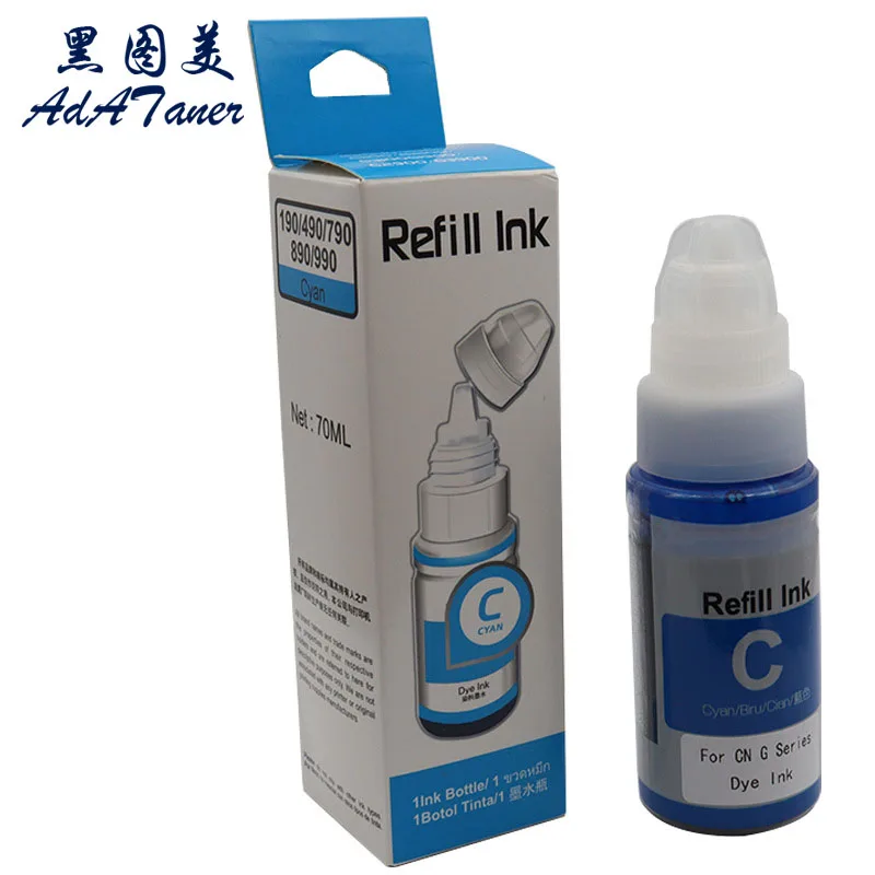 GI490 GI-490 GI 490 Premium Compatible Bottle Water Based Refill Tinta Ink For Canon PIXMA G3411 G2411 G2400 G1400 G1410 Printer