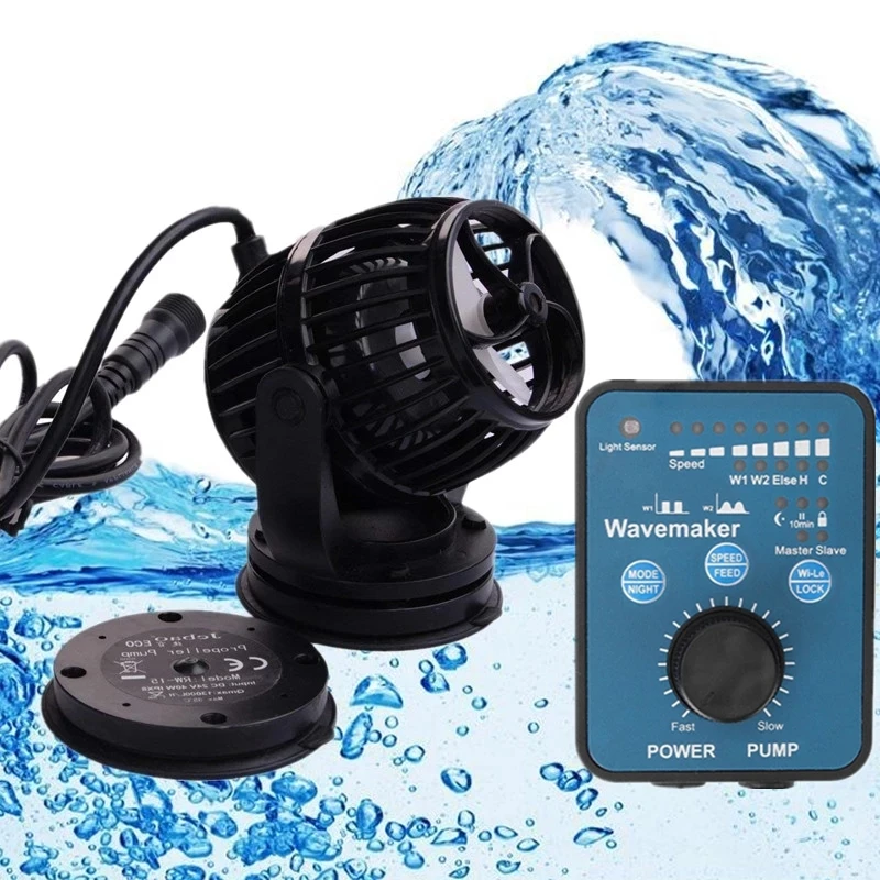 Aquarium Wave Maker Pump 24V Wireless Wave Maker Water Pump RW-4 RW8 RW15 RW20 for Fish Tank Pond