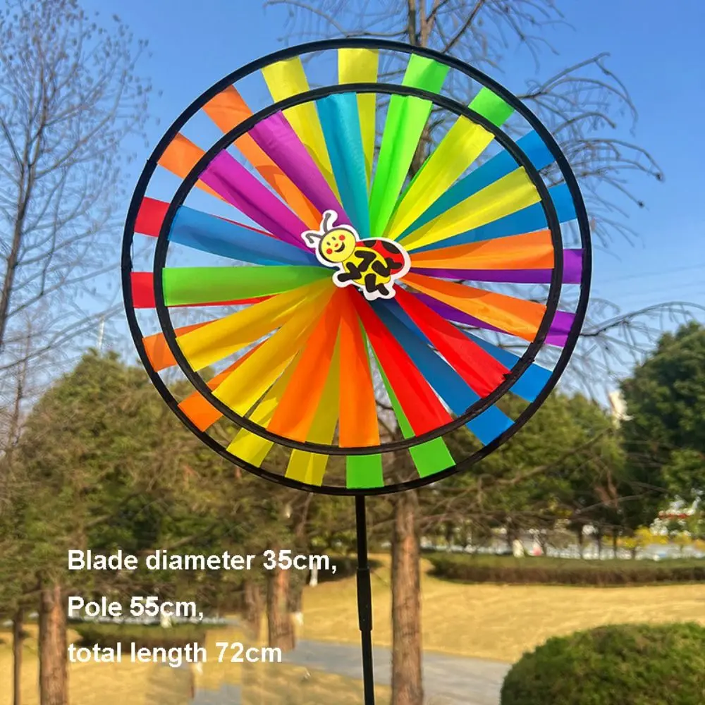 Multistyles Sunflower Windmill Colorful Double-layer Turntable Laser Turntable Glitter Stake Standing Lawn Flower Pinwheel