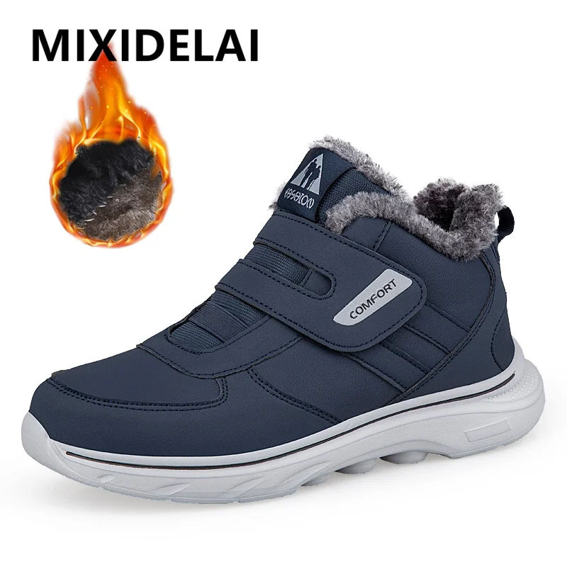 

Новые зимние мужские кроссовки, толстые плюшевые теплые мужские зимние ботинки, легкие мужские ботильоны, мужские уличные хлопковые ботинки ручной работы