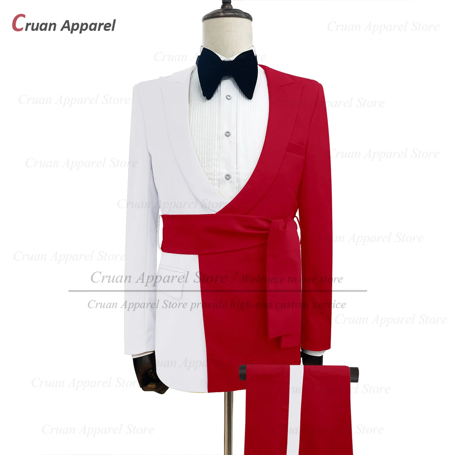 

Elegant Men Suit 2 Pieces Christmas Party Tailor-made Fashion Outfits Wedding Banquet Groomsman Formal Tuxedos Pants Costumes