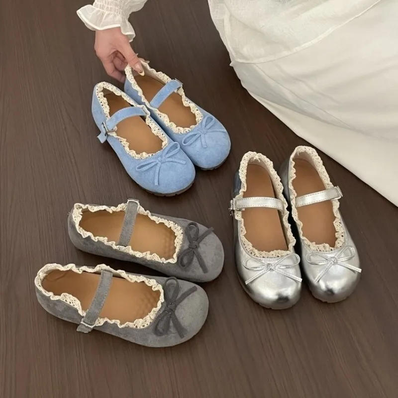 Lace Suede Low Heel…