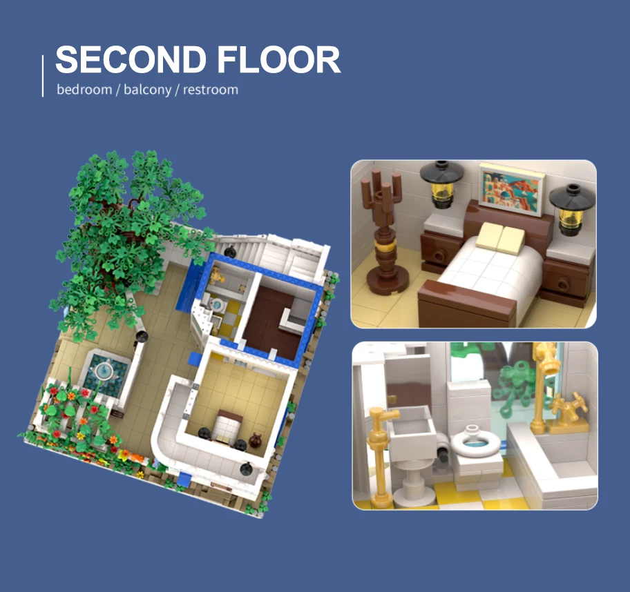 Unikalny Nowy MOC 003 Techniczny Model Willi Wakacyjnej, Modułowy Zestaw Klocków, Puzzle z Klocków, Zabawki DIY, Prezenty Świąteczne dla Dzieci