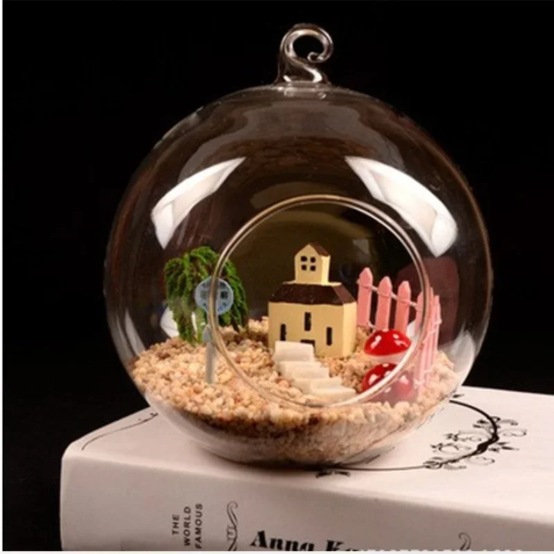 6/12Pcs Hanging Tealight Holder Glass Globes with Hanging RopeTerrarium Clear Vase Wedding Party Home Decoration
