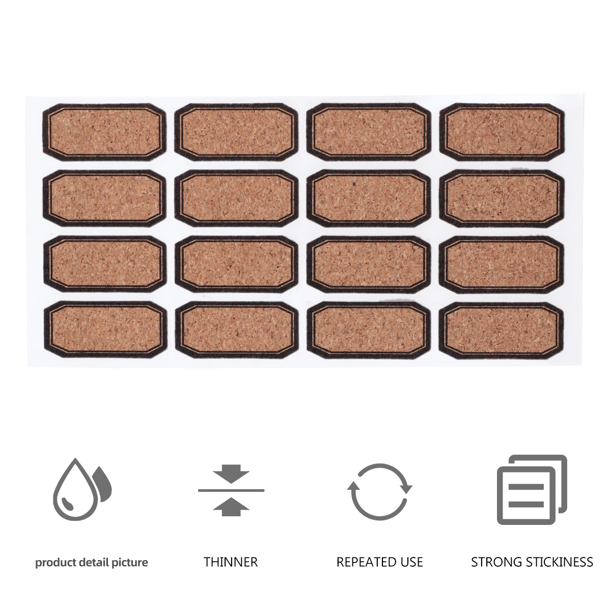 

2Pcs Wood Grain Label Stickers Self-Adhesive Kraft Paper Name Tags for Office School Business DIY Labeling Essential Oil Bottle