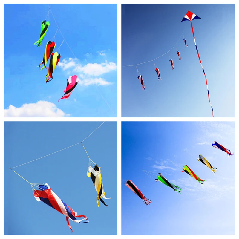 

free shipping giant kites windsocks rainbow high tails wind kites sports kite professional kite flying toy Weifang kite windrad