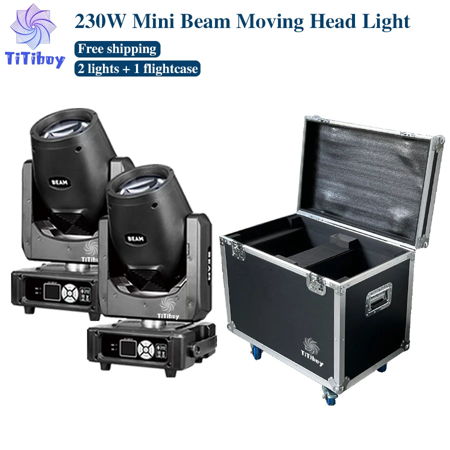 

0 Tax 2Pcs Mini Beam 230W 7R Moving Head Light With 1Pc Flightcase Sharpy Beam Stage Disco Light