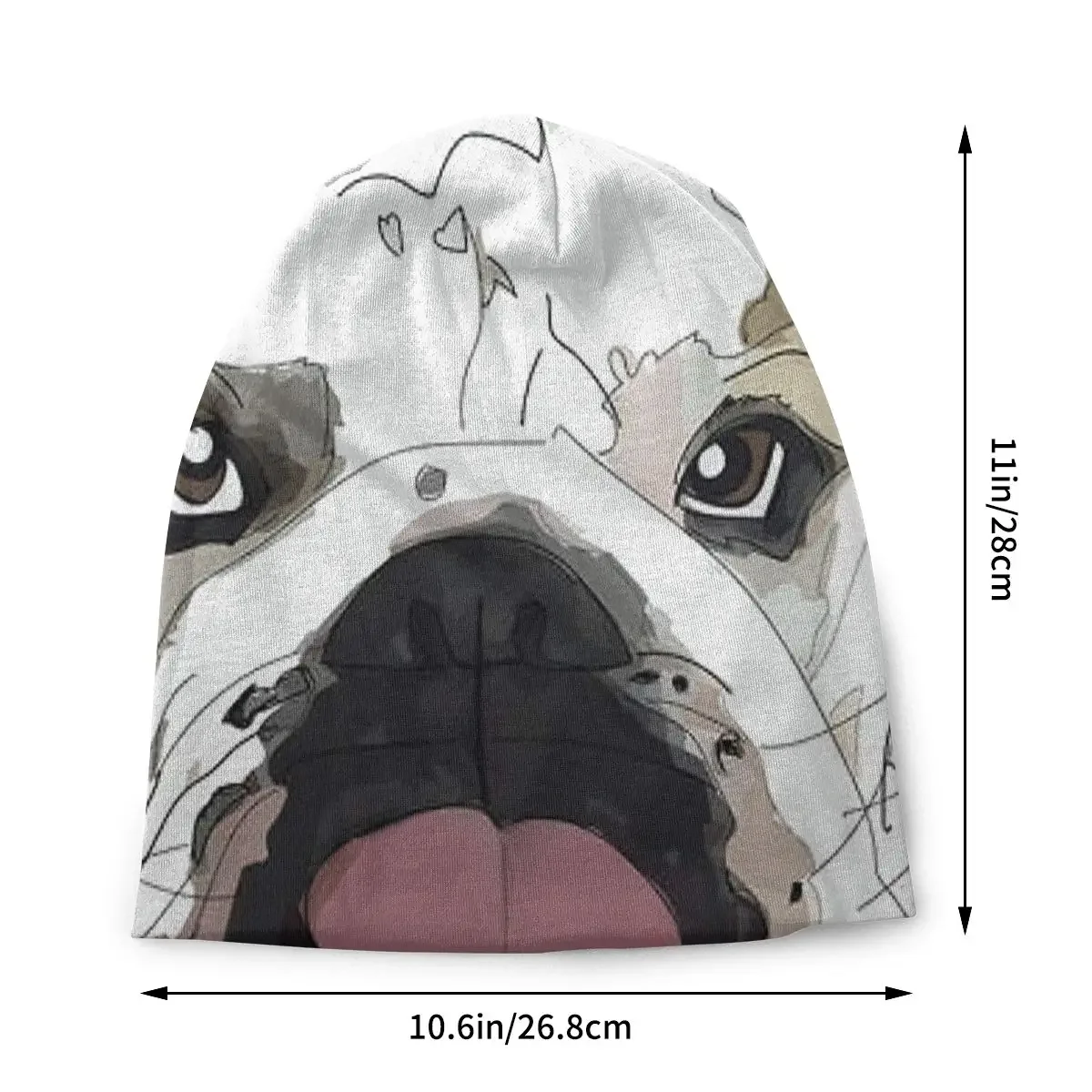 English Bulldog Colorful Art Skullies Beanies Hat Dog Hip Hop Unisex Outdoor Cap Warm Dual-use Bonnet Knitting Hats