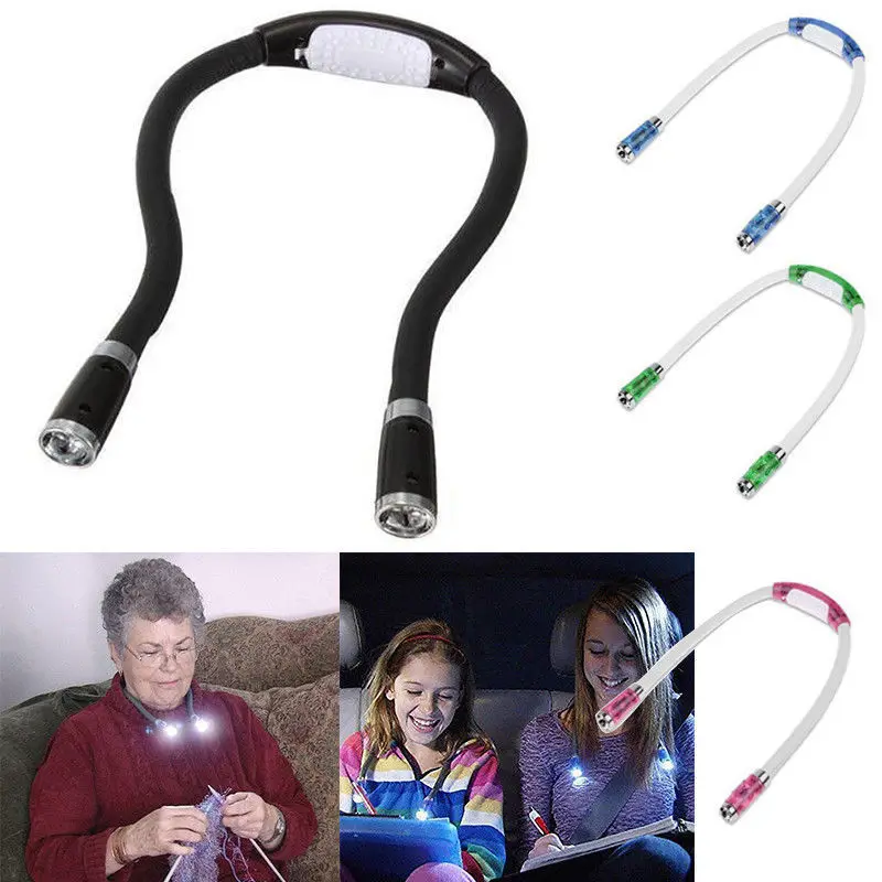 Book Light Led Neck Light Hug Reading Lamp Flexible Handsfree Novelty Led Night Light Flashlight Indoor Outdoor Camping Light