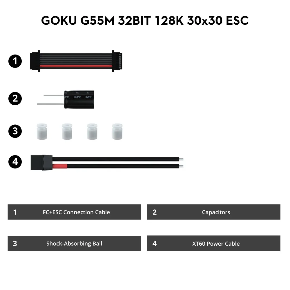 

Flywoo GOKU G55M 55A 32Bit ESC, 3-6S AM32 30.5x30.5mm for FPV Drone, BLHeli S 128K RC Racing Drone DIY Parts