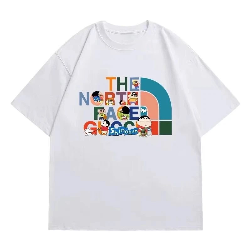 

American Retro Trendy Brand Animation Joint Summer Men and Women Summer Pure Cotton Printing New Loose Couple Top