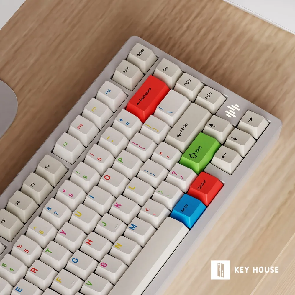 122pcs Key Cap Key House RGB Theme PBT Thermal Sublimation Cherry-Profile for Mechanical Keyboard 65/75/68/80 Layout Hot Swap
