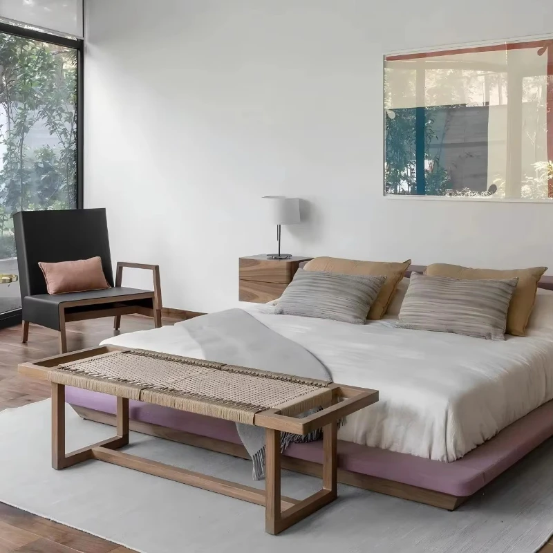 

Solid wood rattan durable stools for outdoor use in hotels, guest rooms and treatment rooms