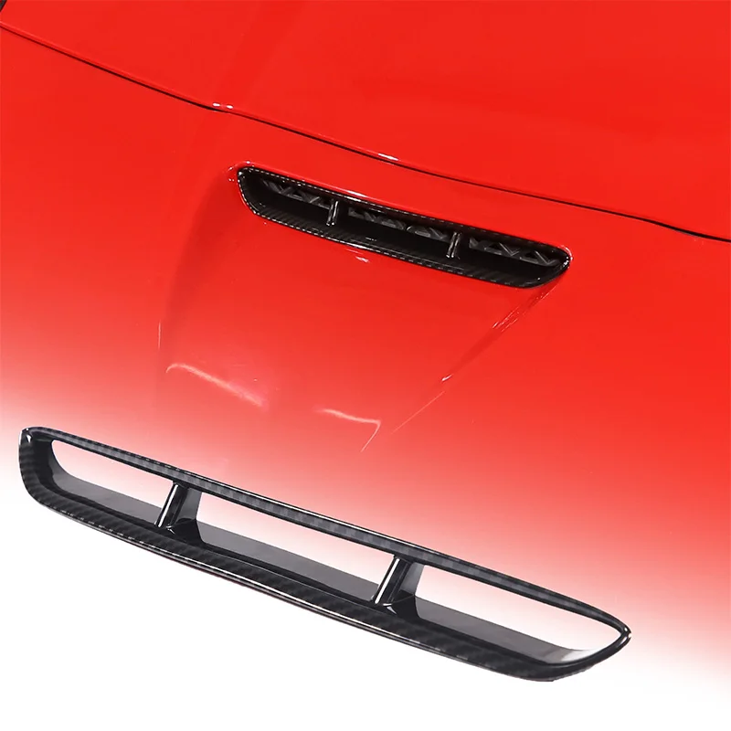 For Chevrolet Corvette C6 2005-2013ABS Carbon Fiber Car Hood Front Air Port Decorative Frame Car Accessories