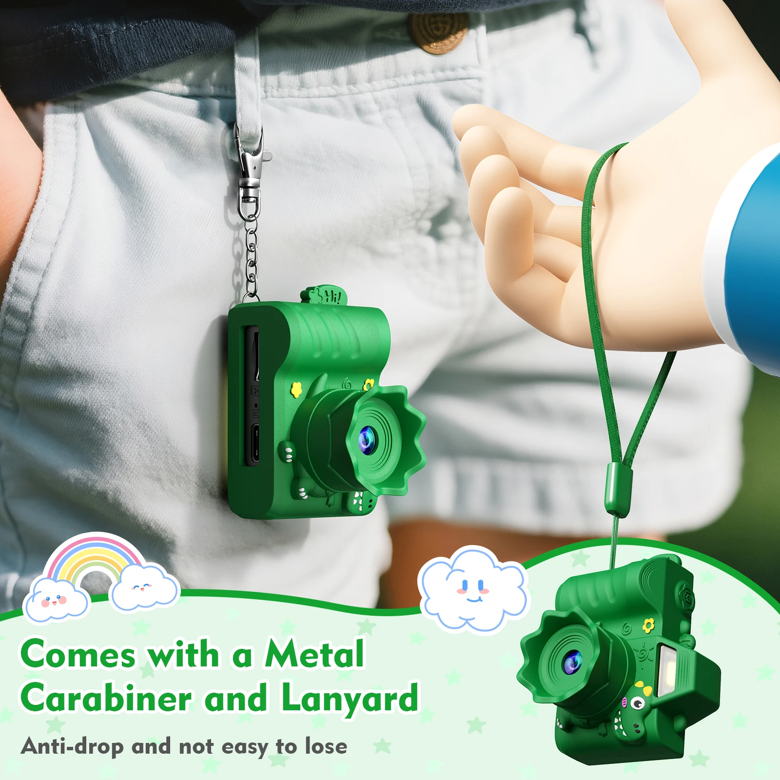 Mini Kamera Brelok Zabawna Kamera Cyfrowa 4K Kieszonkowa z Kartą 64GB dla Dzieci Dorosłych Kolekcjonerski Prezent na Urodziny Boże Narodzenie