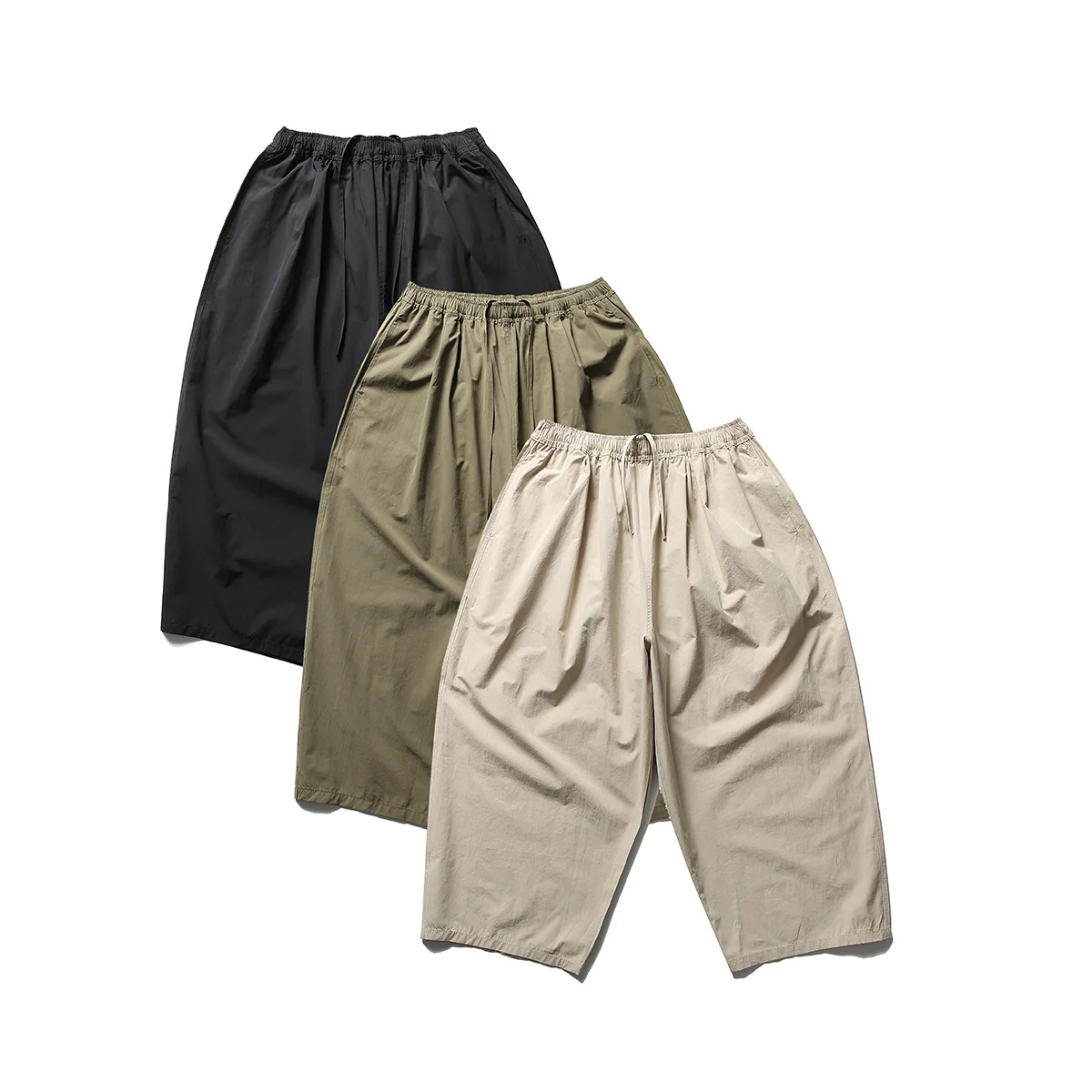 

Summer Lightweight Wide Leg Ankle-length Harem Pant Men Women Streetwear Retro Fashion Loose Casual Pants Cityboy Trousers