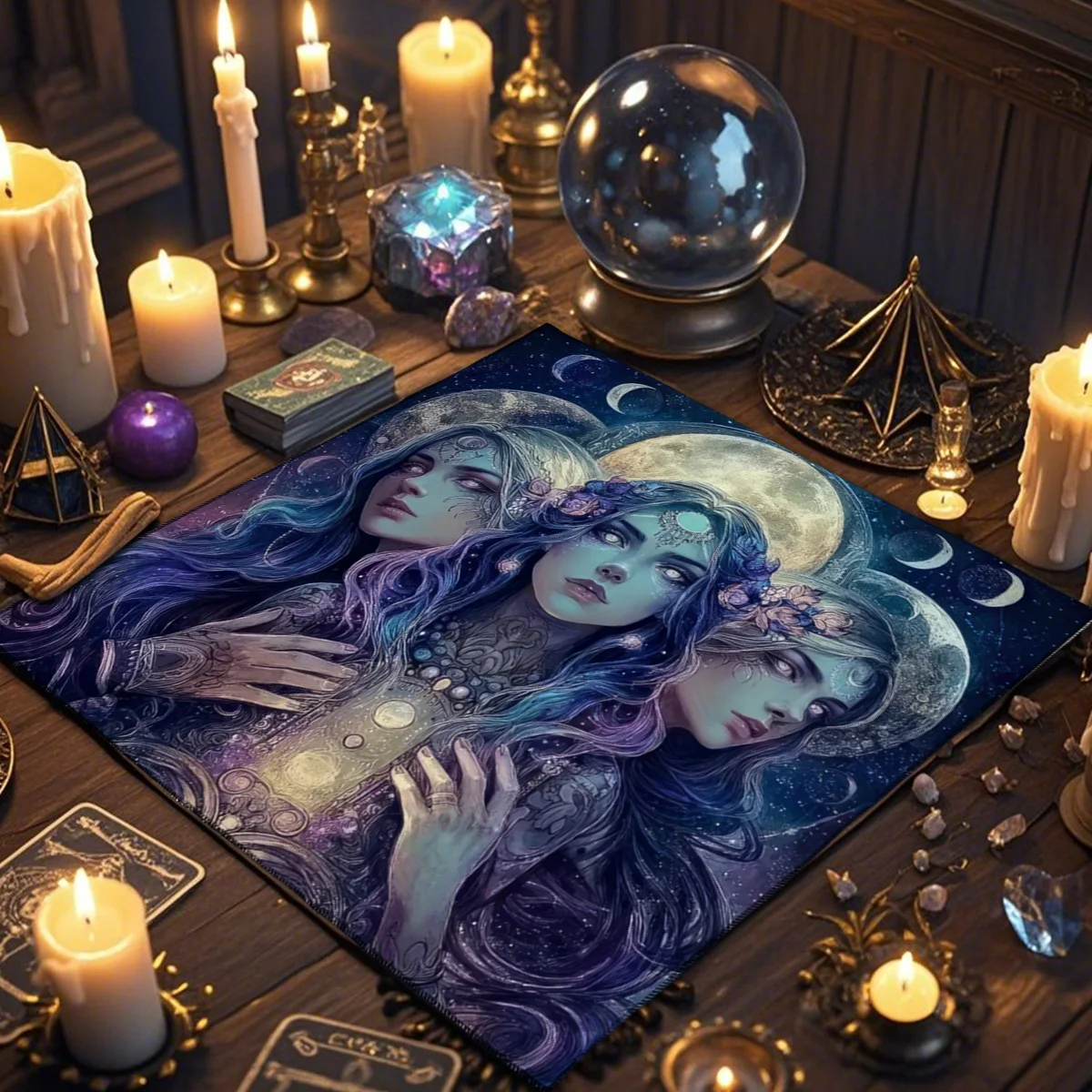 Witch Creative Tarot Tablecloth Used For Tarot Card Divination Decorative Altarpiece Creative Fabrics For Divination Ceremonies