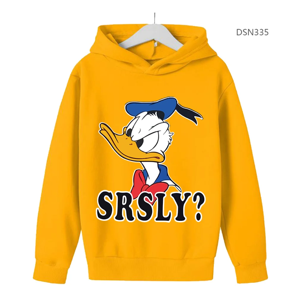 2024 Disney Hoodie Y2K 90s Cartoon Manga Anime Donald Duck  Children Clothes Kid Girl Boy Sweatshirt Hoody Baby Top Pullover