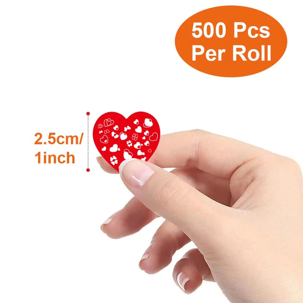 100-500pcs Heart-shaped Wedding Sticker Label Self-adhesive Sealing Decoration Sticker Invitation Label Birthday Party Stickers