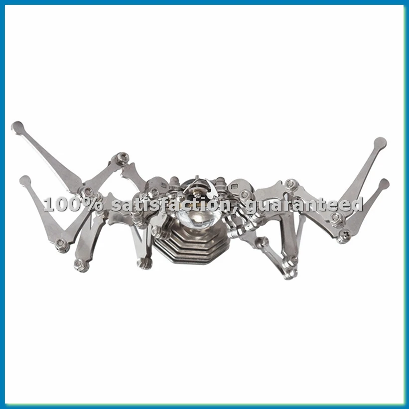 Steampunk Foldable Mechanical Spider Clock Decoration Stainless Steel Iron Insect Model Desktop Ornament-AT35