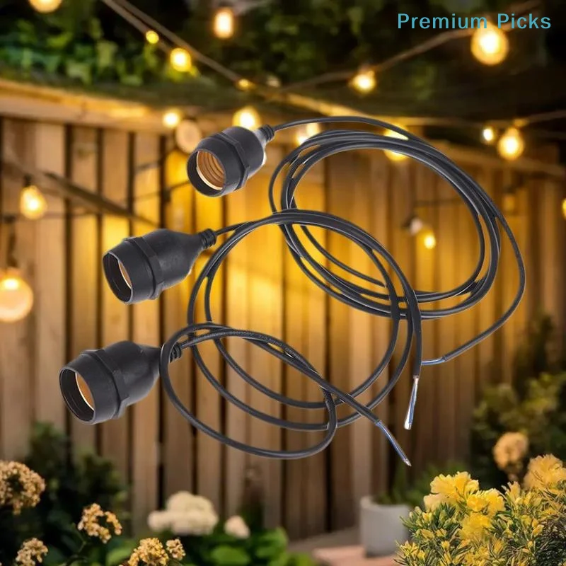 portable20/30/50/100/200CM Outdoor Waterproof E27 Lamp Holder With Power Cord Socket Industrial Farm Screw String Lamp Connector