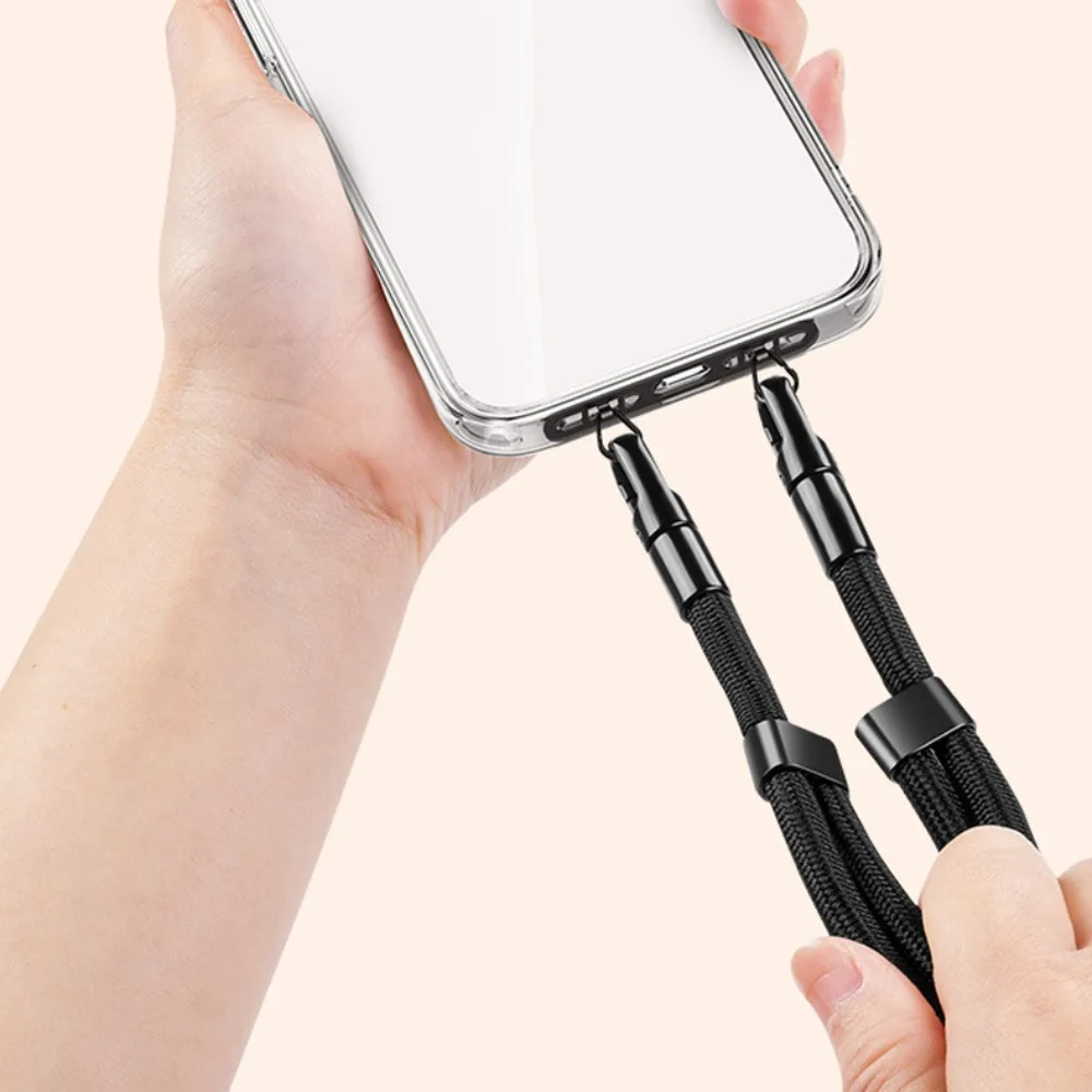 

Регулируемый ремешок для телефона через плечо с двойной пряжкой, съемный ремешок для мобильного телефона, длинные шейные ремни с защитой от потери телефона