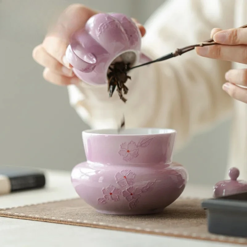 

Розовая чаша для мытья чайных принадлежностей ручной росписи с цветочным узором, для чайной церемонии, Jianshui