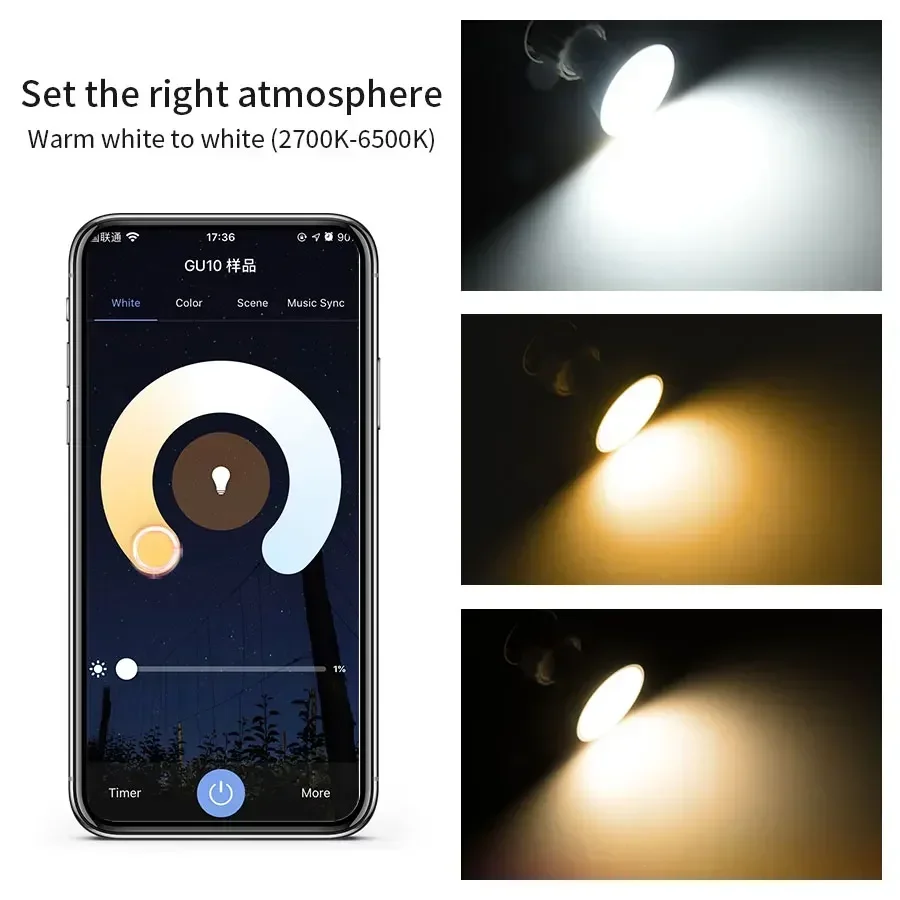 Tuya WiFi Smart LED Light Bulb 5W 7W 9W 220V GU10 Led Spotlight With RF 2.4G Remote Control Works With Alexa Geogle Home