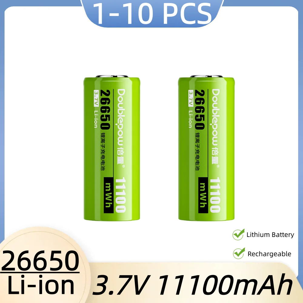 26650 3.7V 11100mWh Li-ion Battery Lithium Rechargeable Batteries for Strong Light Flashlight Solar Street Light Power Tool