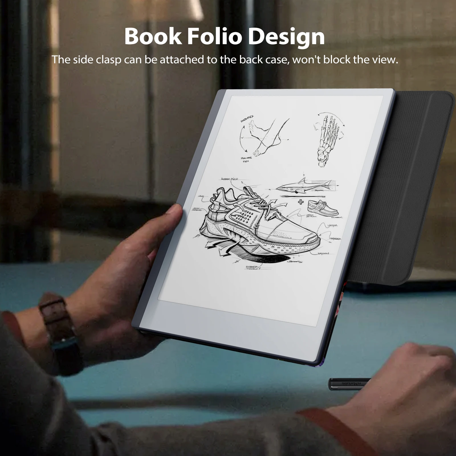 MOKO Case for Remarkable 2 Tablet,Ultra-Thin Magnetic Case with Built-in Pen Holder,Lightweight Book Folio Cover for Remarkable — zdjęcie produktu 2