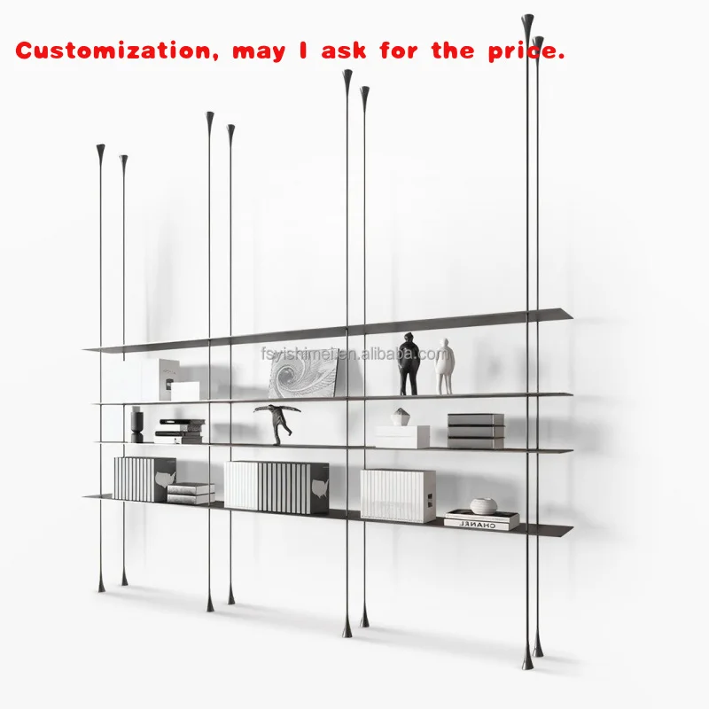 

custom.Book Shelves Bookcases Modern Minimalist Luxury Custom Metal Aluminum Frame With Led Light Living Room Bedroo