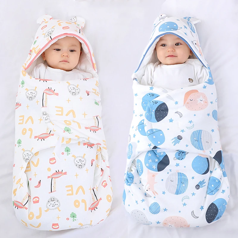 Spring Newborn Baby Wrap Blankets Cartoon Baby Sleeping Bags Envelope For Newborn Sleep Sack Cocoon for Baby Suitable for 0-6M