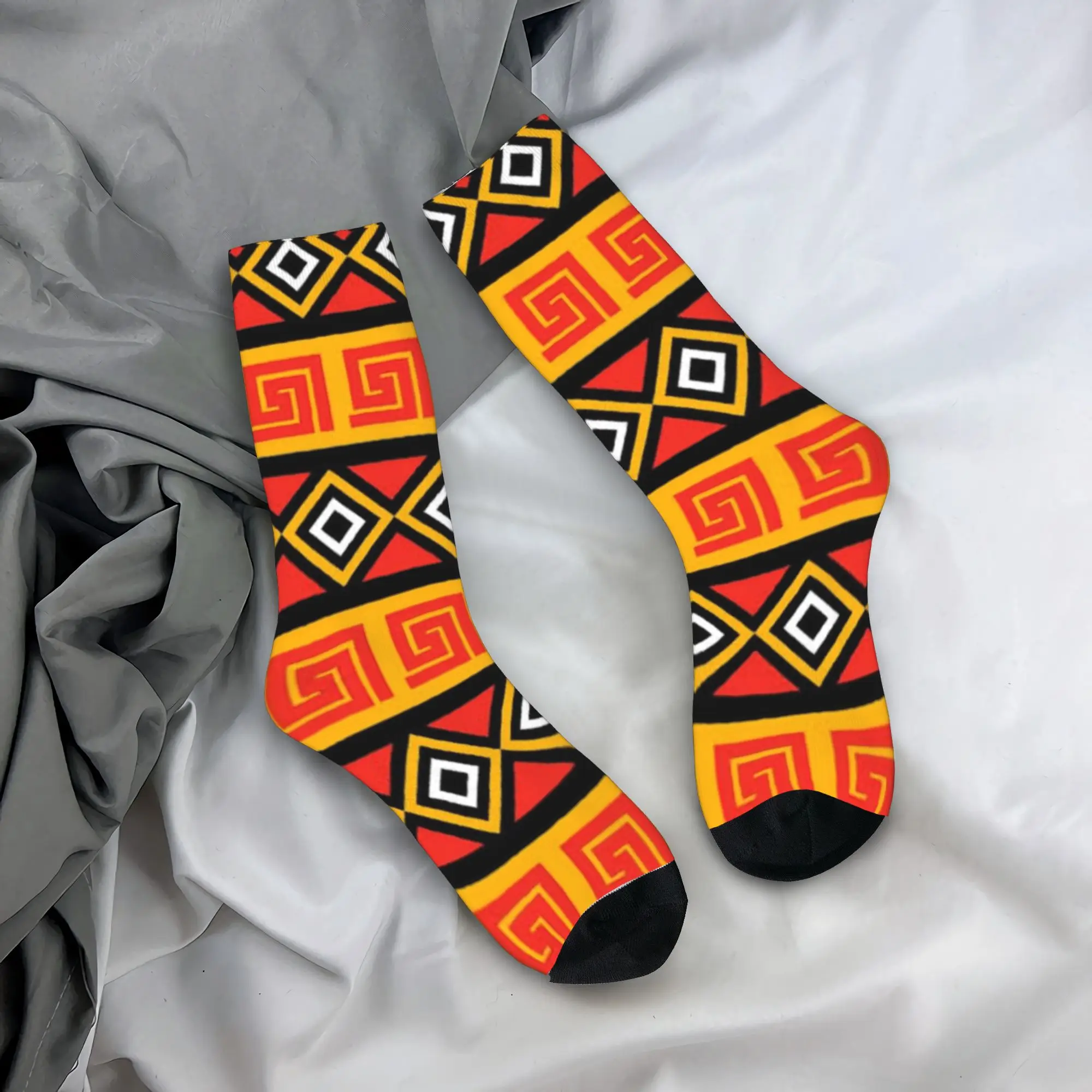 Rich Kizomba Samakaka Ankara Block (2) Socks Spring  Stockings Elegant Men Warm Soft Socks Custom Cycling Non-Slip Socks