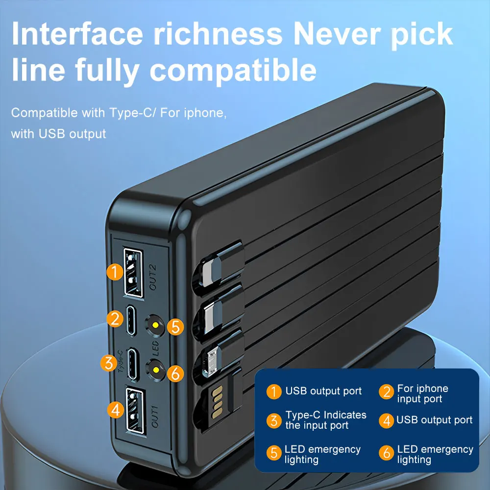 Custodia portatile per Power Bank 6*18650 scatola di immagazzinaggio della batteria USB per la ricarica del telefono guscio della batteria fai da te