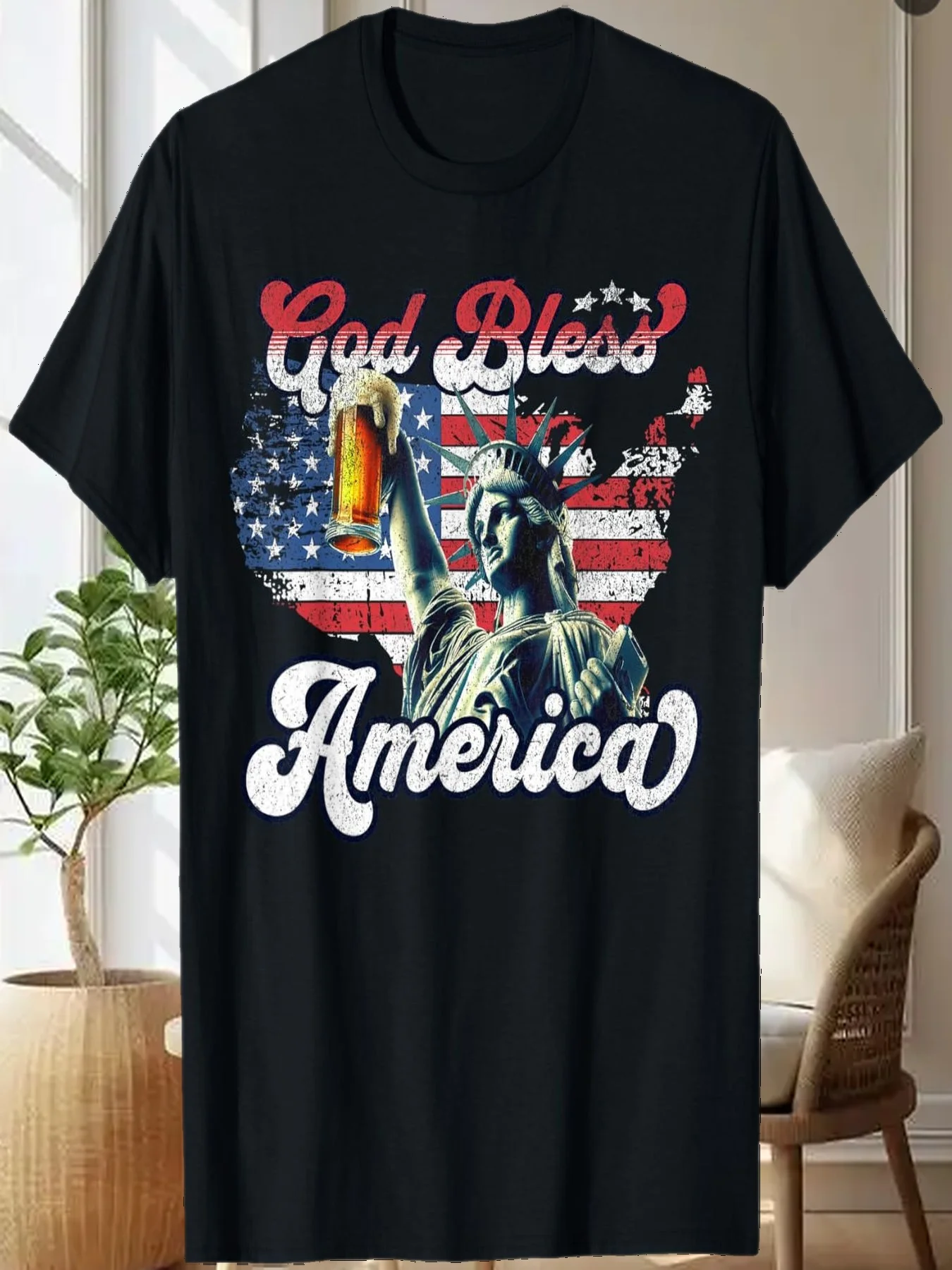 

God Bless America Shirt Funny Patriotic shirt for Men Women T-Shirt -Same paragraph for men and women