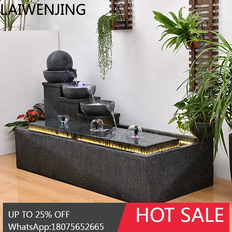 HLZ  European Style Fountain Water Flow Ornament Modern Simple Humidification Wealth-Attracting Water Feature