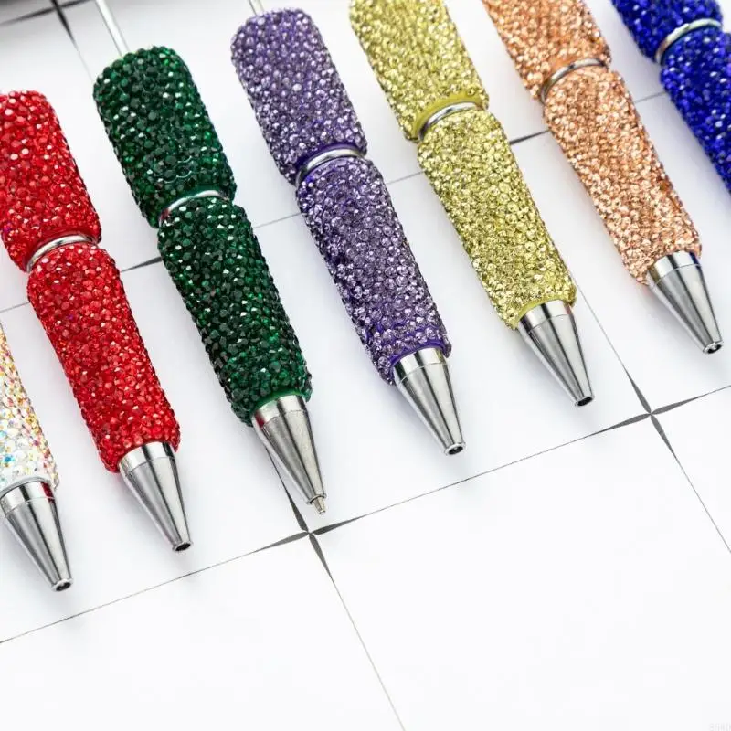 85WD 4 Pcs Beadable Ballpoint Pen Bead Pen Smooth Writing Pen Rhinestones Pen 1.0mm Stationery Pen Rollerball Pen