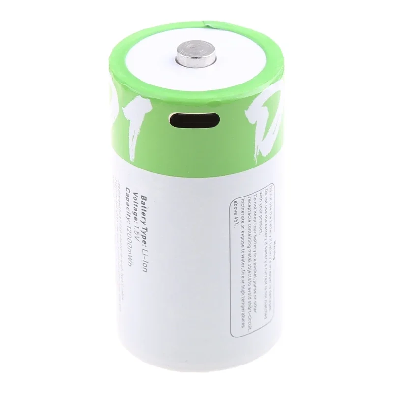 1.5V 12000mAh D Size USB Rechargeable Lithium Battery For Flashlight Water Heater Gas Stove Camera RC Drone Cells