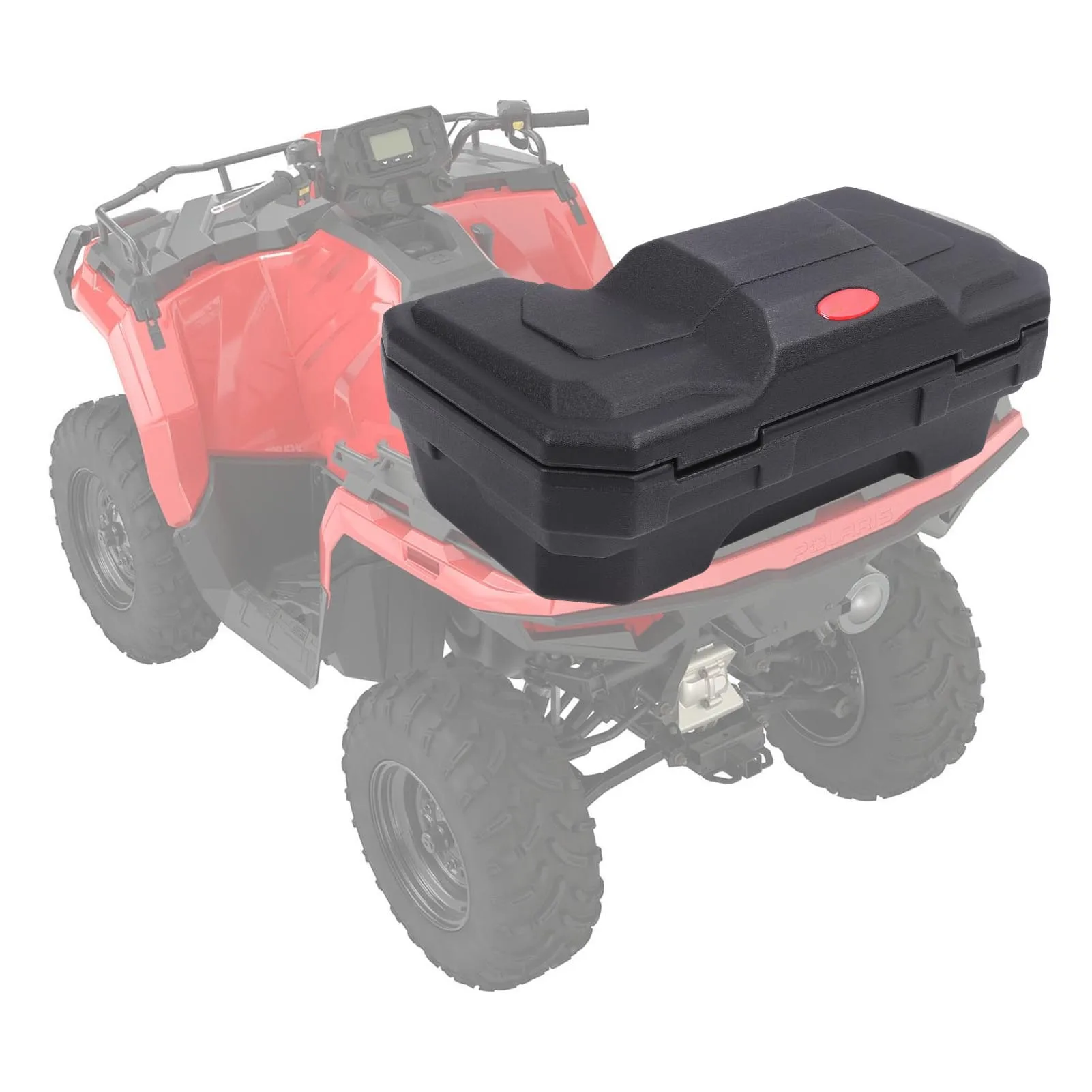 ATV صندوق خلفي للتخزين الخلفي 55L سعة كبيرة مقاوم للمطر ATV صندوق الأمتعة الخلفي مع مسند الظهر وقفل أمان للمشي لمسافات طويلة والتخييم