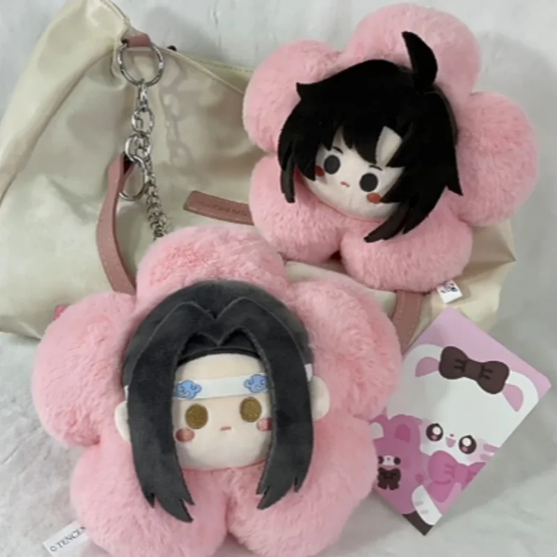 

Official Original Anime Mdzs Mo Dao Zu Shi Wei Wuxian Lan Wangji Double Anime Sided Pink Flower Plush Doll 15cm Mascot Toys Gift